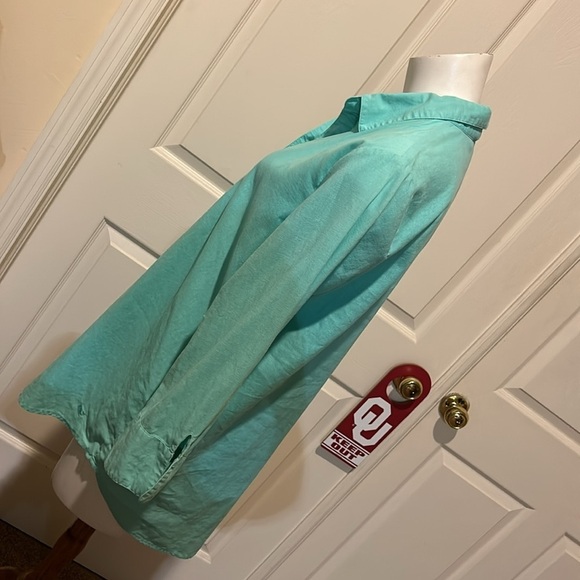 Vineyard, Vines, linen,/cotton, blend turquoise tunic. Medium - Picture 4 of 11